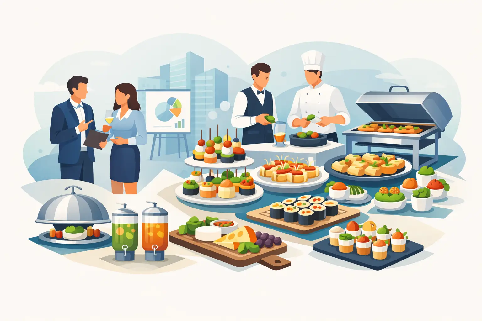 12 ideias de catering para eventos corporativos