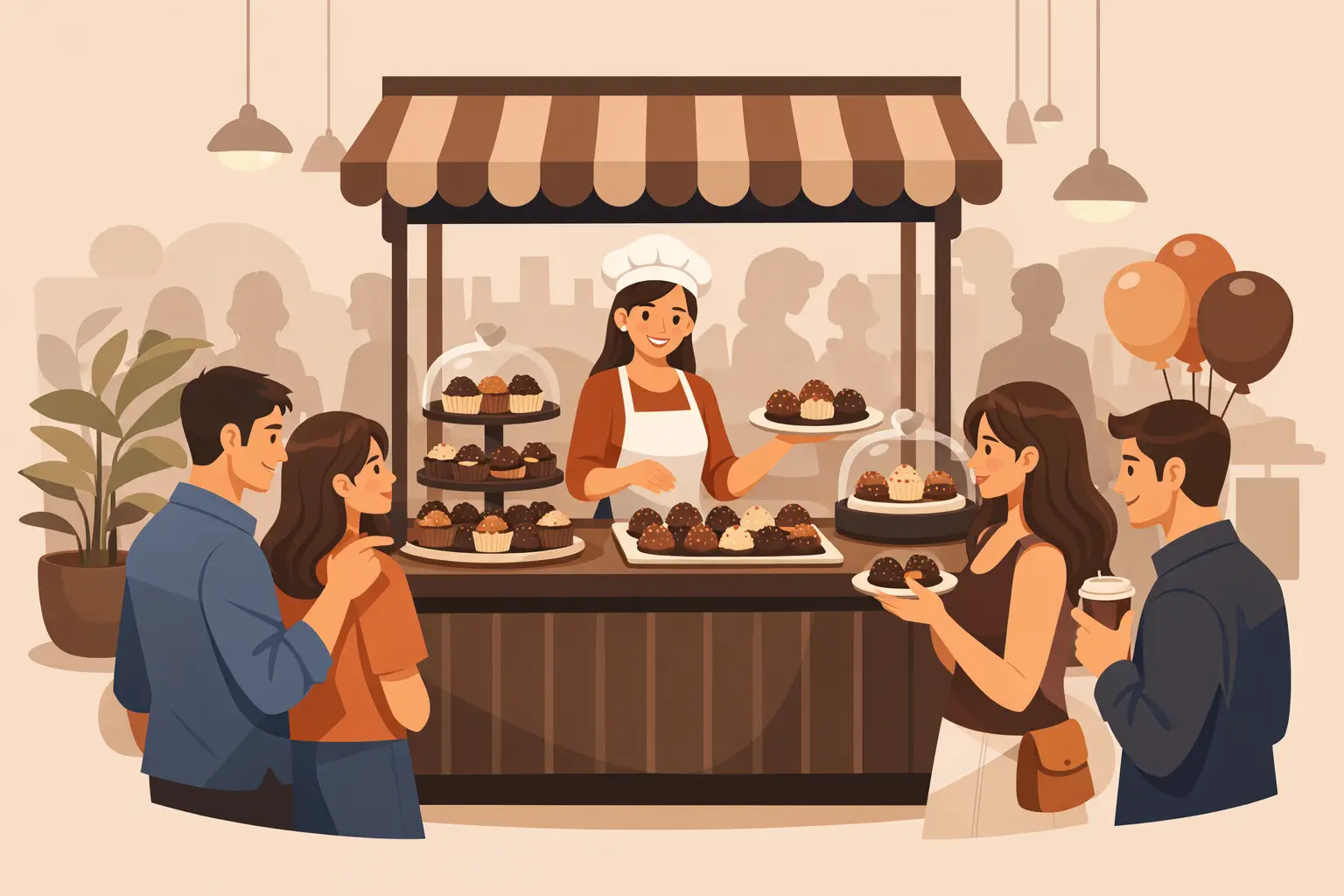 Brigadeiro gourmet para stand que atrai público