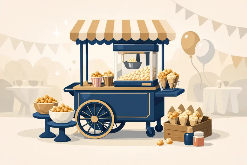 Carrinho de pipoca gourmet para eventos