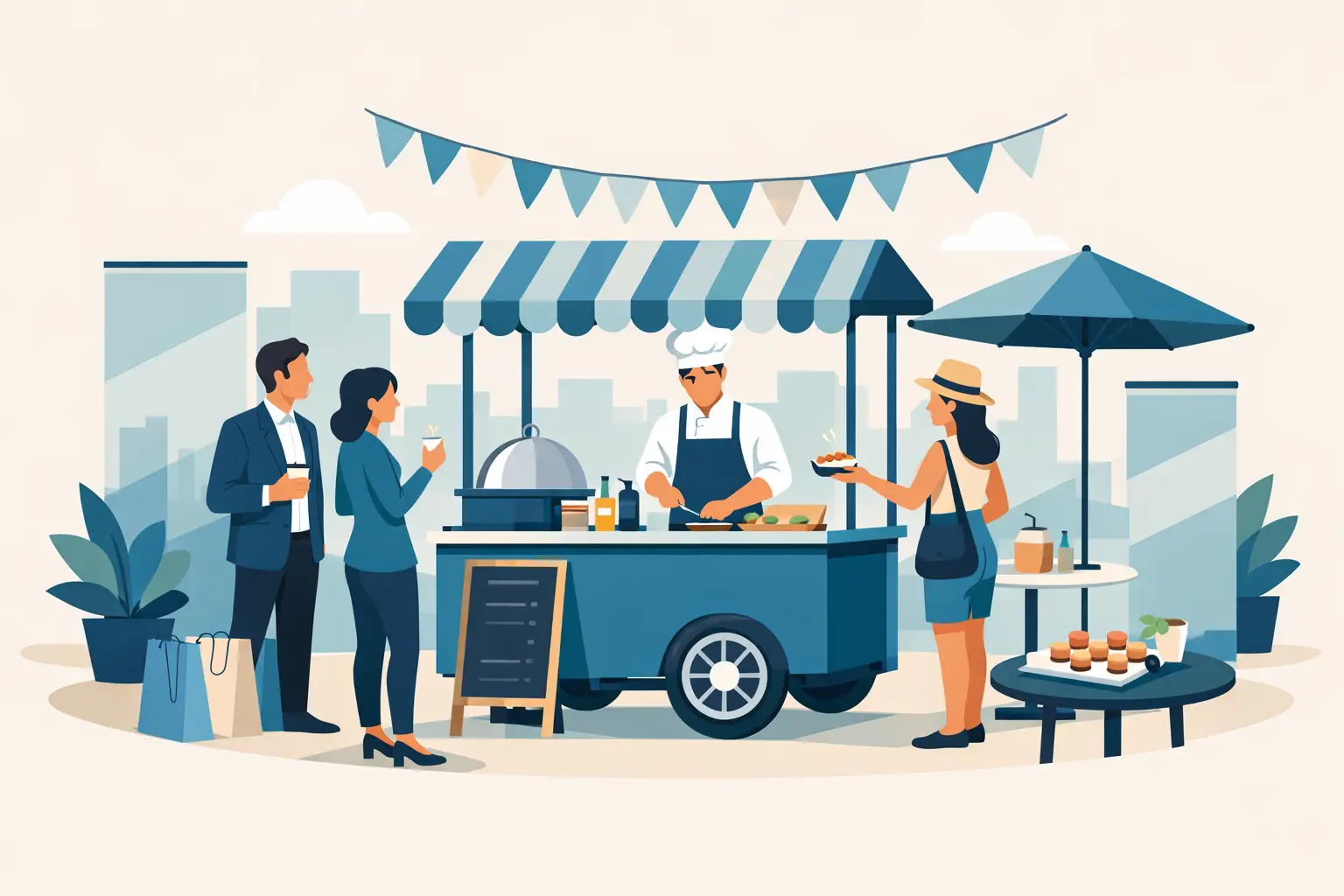 Carrinho gourmet para ativação de marca