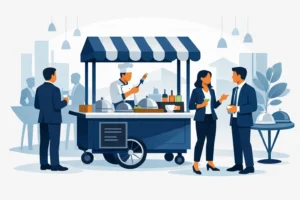 Carrinho gourmet para evento corporativo