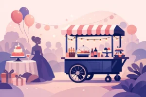 Carrinho gourmet para festa de 15 anos