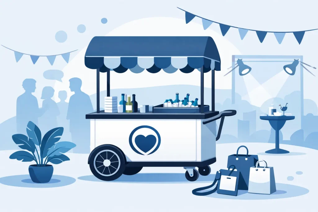 Carrinho personalizado com logo para eventos