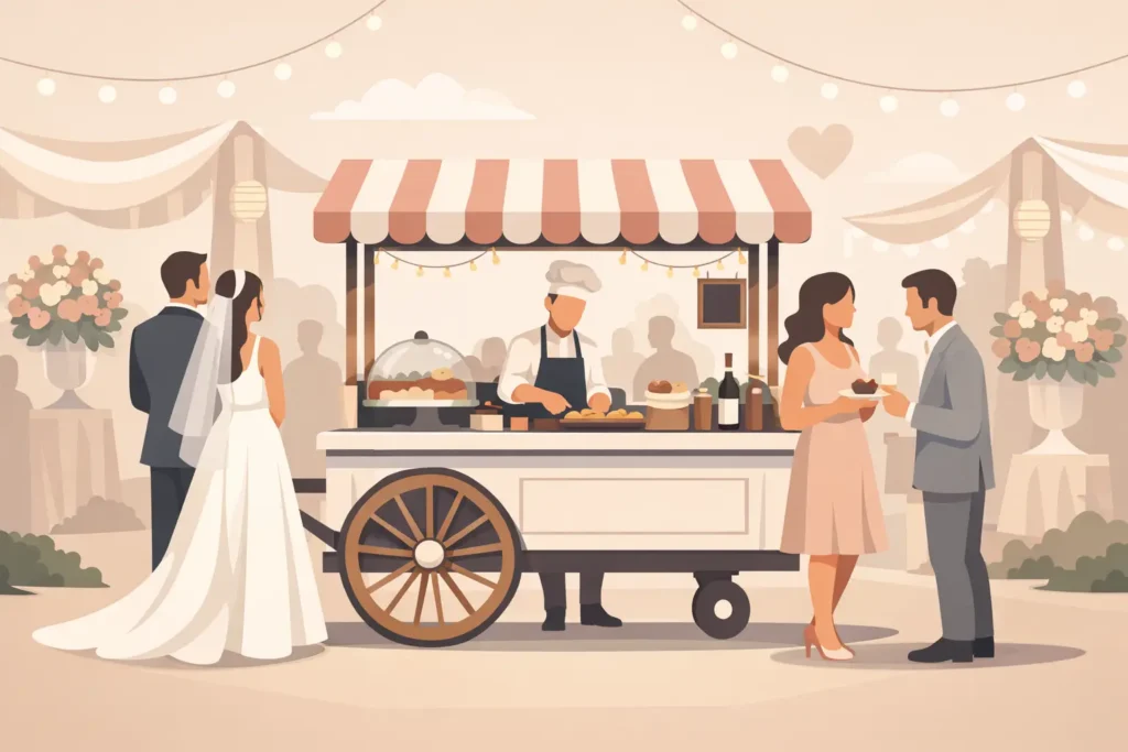 Esse carrinho gourmet encanta convidados em casamentos