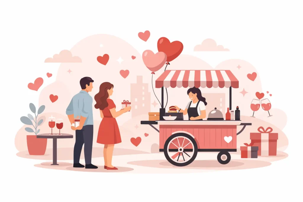 Ativação para o Dia dos Namorados com carrinho gourmet