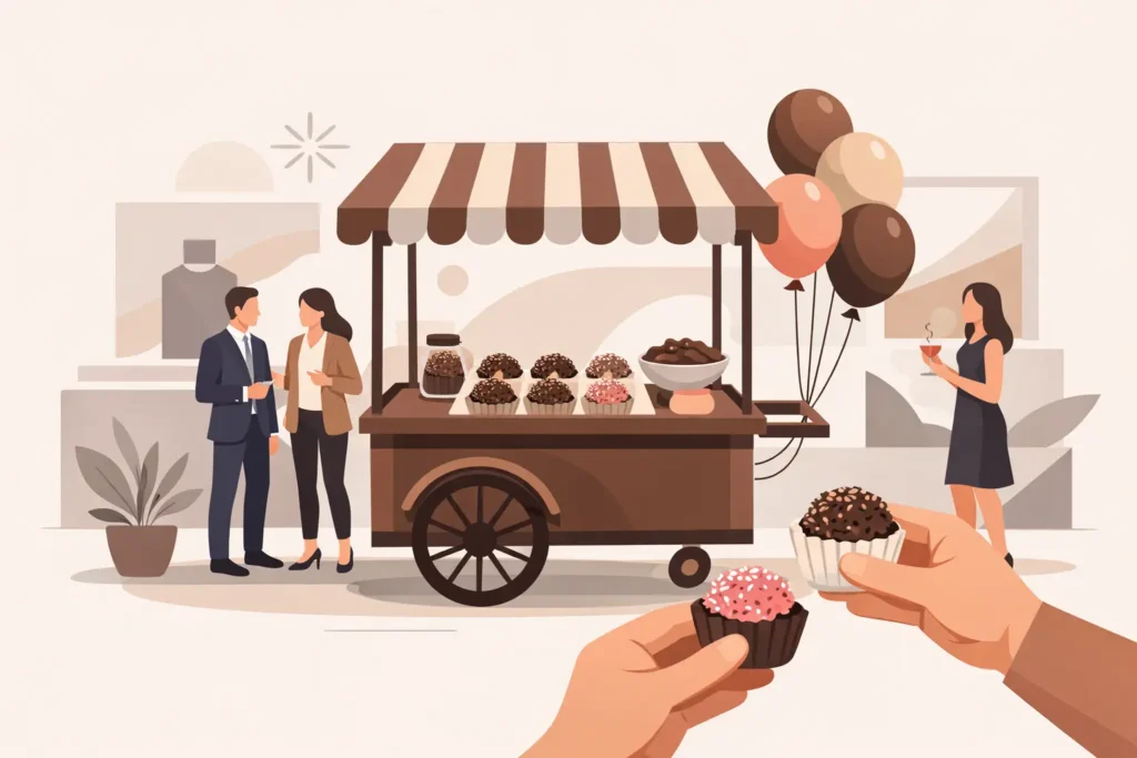 Carrinho de brigadeiro em eventos de marca