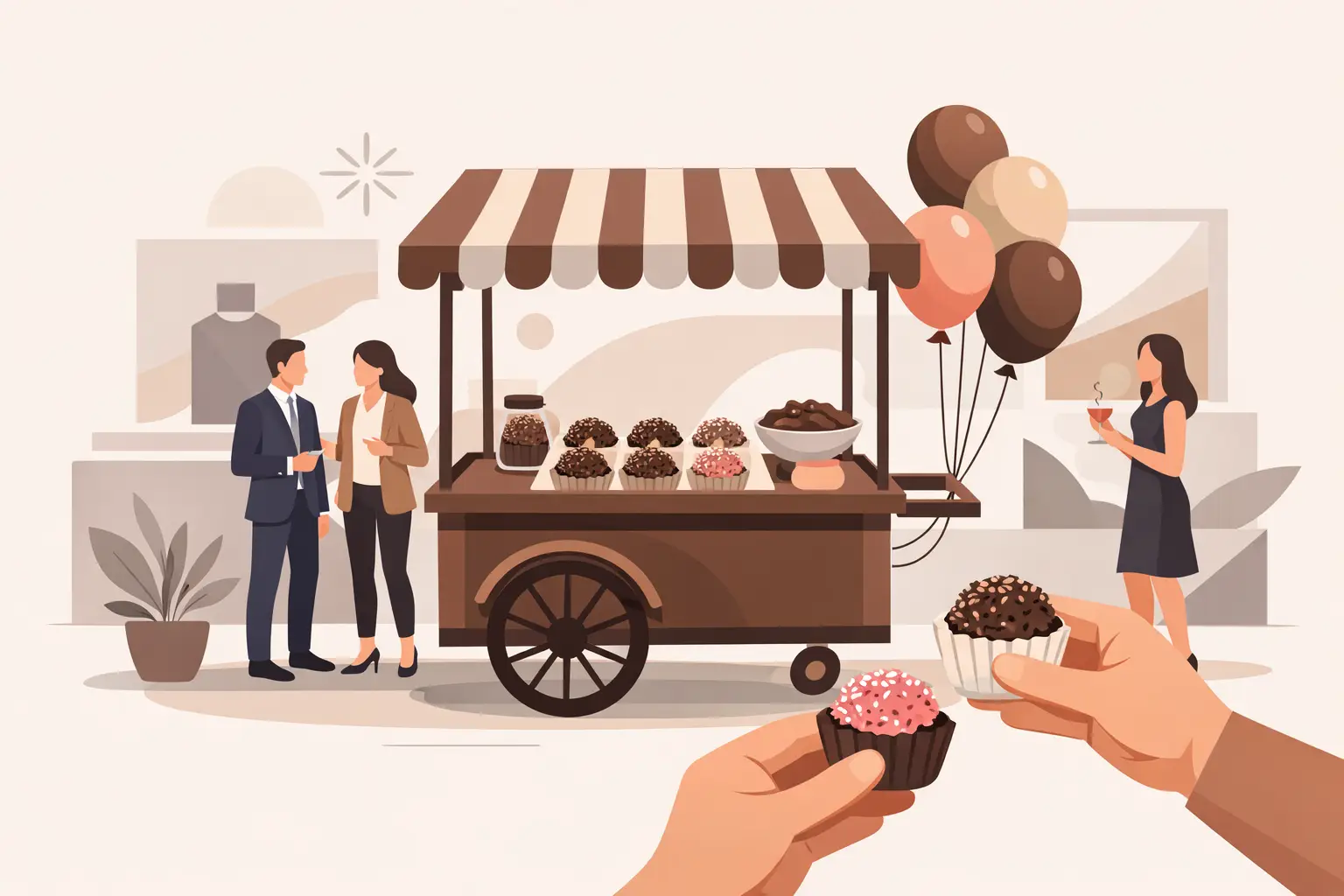 Carrinho de brigadeiro em eventos de marca