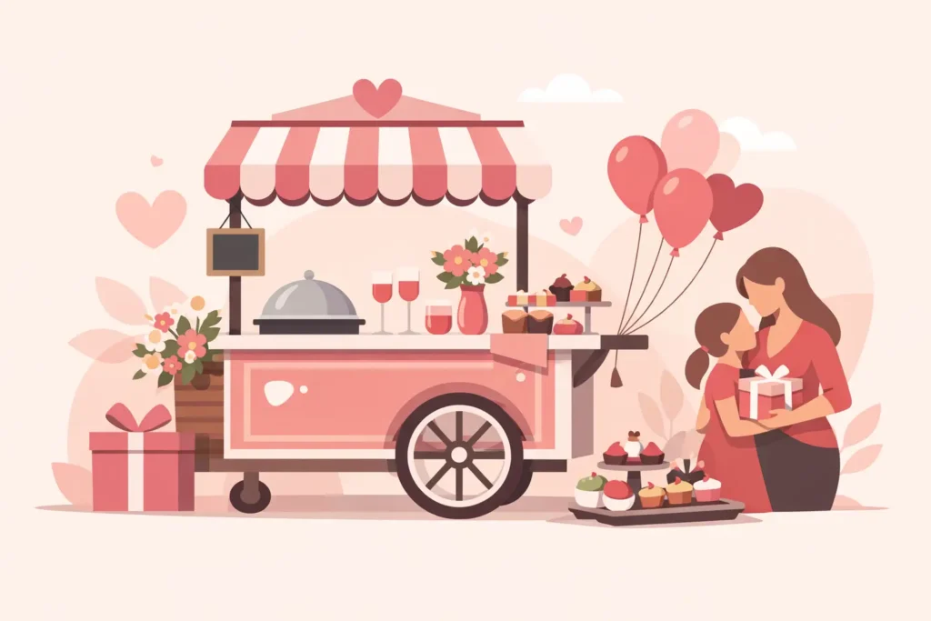Carrinho gourmet personalizado para Dia das Mães
