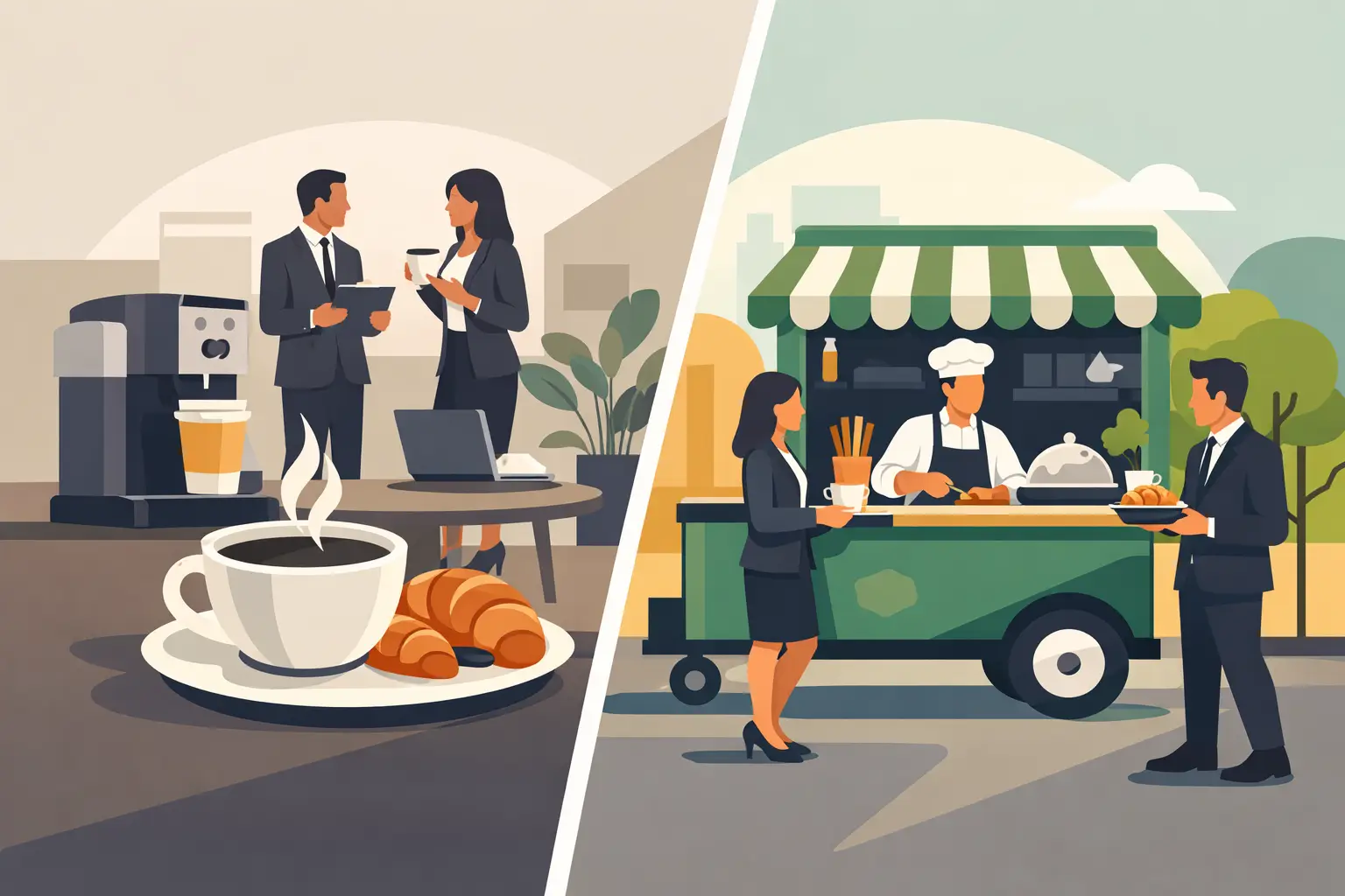 Coffee break vs carrinho gourmet: qual escolher?