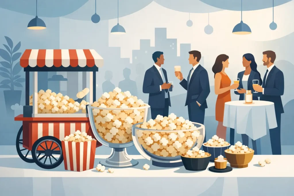 Pipoca para eventos corporativos com charme