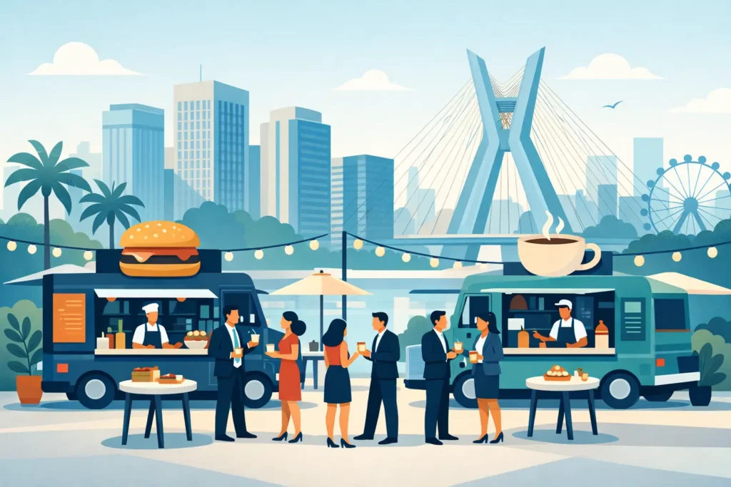 Festa corporativa em SP com carrinhos gourmet