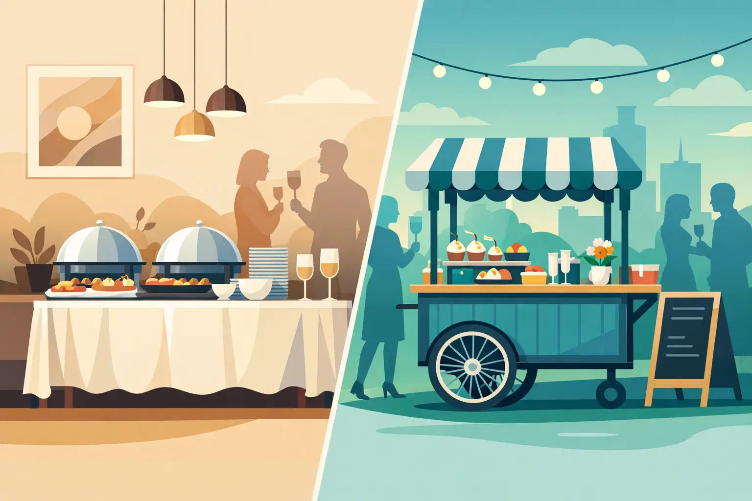 Buffet ou carrinho gourmet: qual valoriza seu evento?