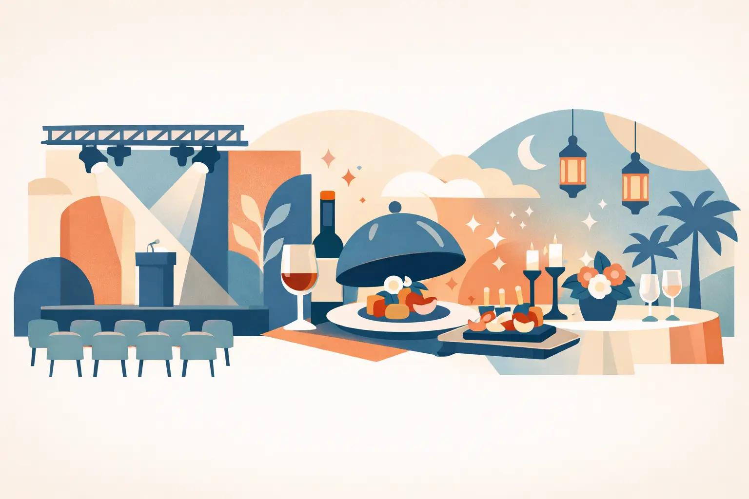 Cenografia, gastronomia e ambientação em eventos