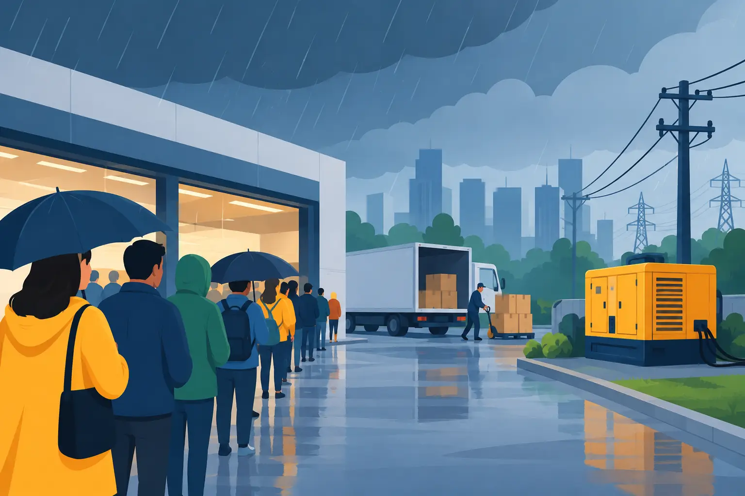 Chuva, fila, energia e logística na última hora