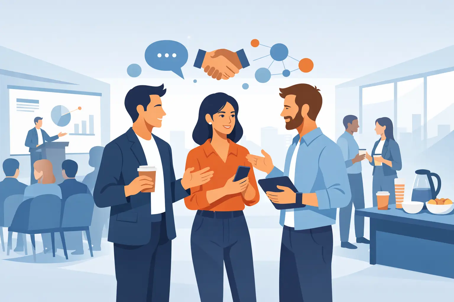 Entre uma palestra e outra, ativação para network