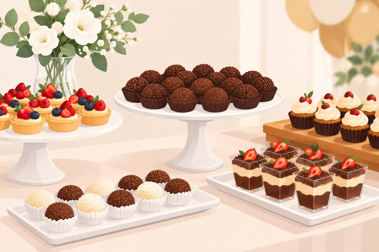 Guia de doces para eventos que encantam convidados
